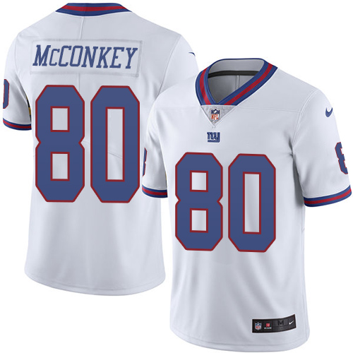 Men's Limited Phil McConkey Nike Jersey White - #80 Rush NFL New York Giants